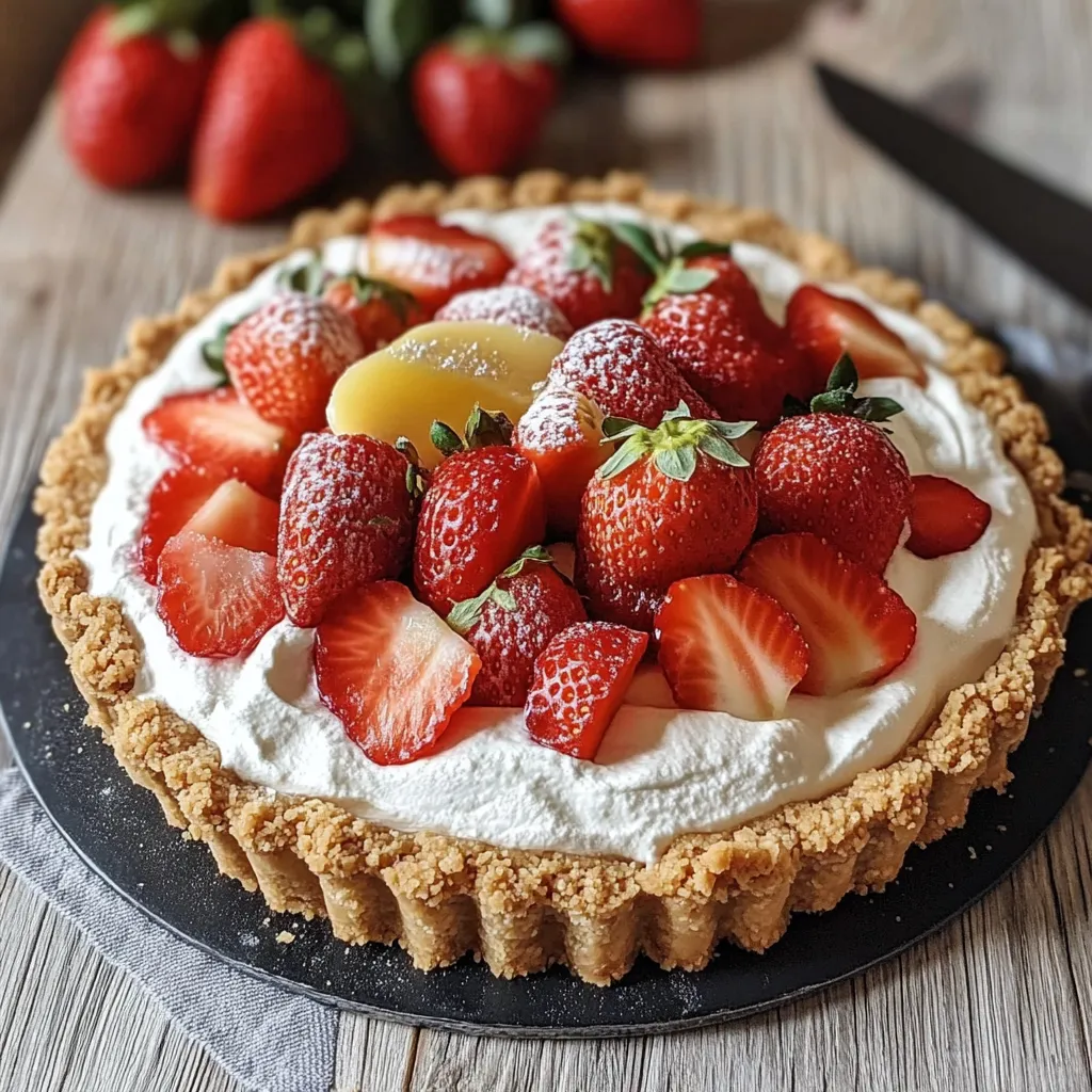 Une tarte aux fraises avec des fraises et des strawberries.